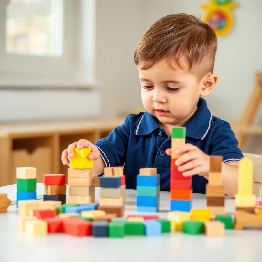 Child playing with blocks